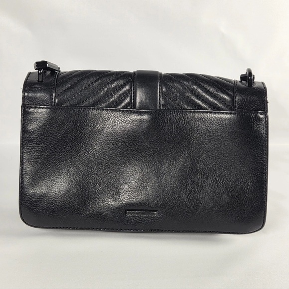 Rebecca Minkoff Chevron Quilted Small Turn Lock Black Leather Crossbody Bag. - Picture 9 of 9